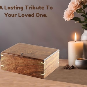 Decorative Wooden Urns with Tree of Life | Biodegradable Cremation Urns for Human Ashes | Wood Keepsake Boxes | Pet Urns for Cats & Dogs