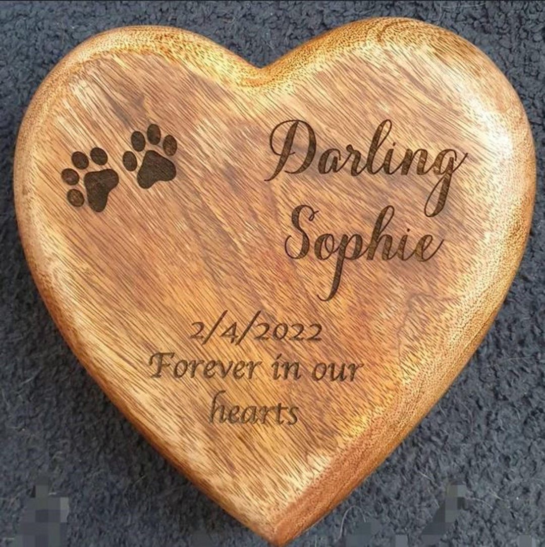 Memorial Pet Urns for Dogs Cats Ashes with Photo Wooden Urns Memory Box Keepsak