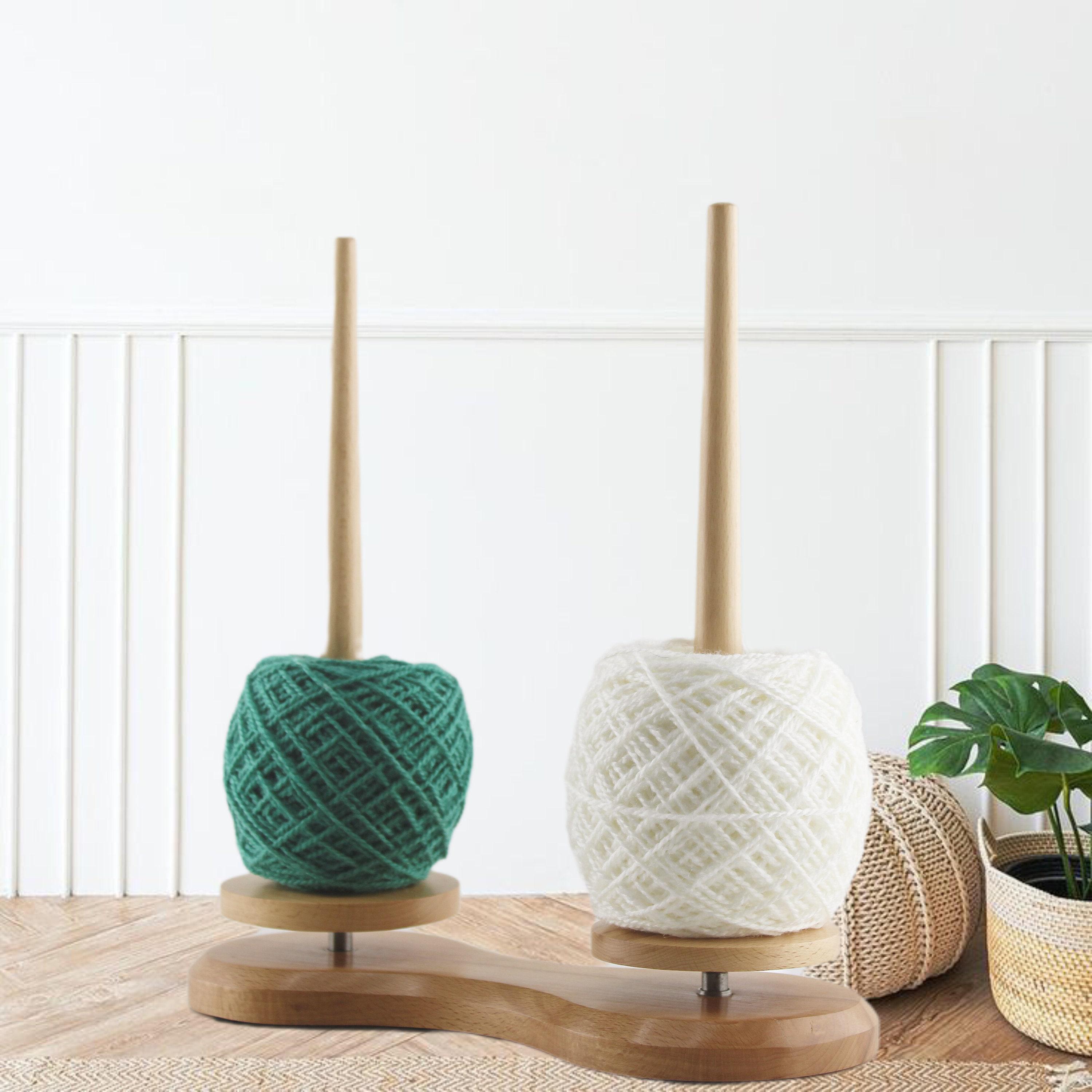 Crochet Spindle Rack Wooden Whirling Yarn Holder: Knitting & Crochet Spindle Winder - Etsy