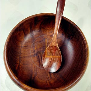 Handmade Sheesham Wooden Bowl Set with Spoons – Eco-Friendly Rustic Salad, Soup & Serving Bowls | Perfect Vegan Kitchen Gift