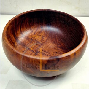 Handmade Sheesham Wooden Bowl Set with Spoons – Eco-Friendly Rustic Salad, Soup & Serving Bowls | Perfect Vegan Kitchen Gift