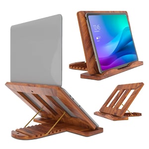 Laptop Holder Desk Adjustable Laptop Riser Stand - MacBook Pro, MacBook Air - Perfect for Desk Setup, Home Office & Gifts for Him