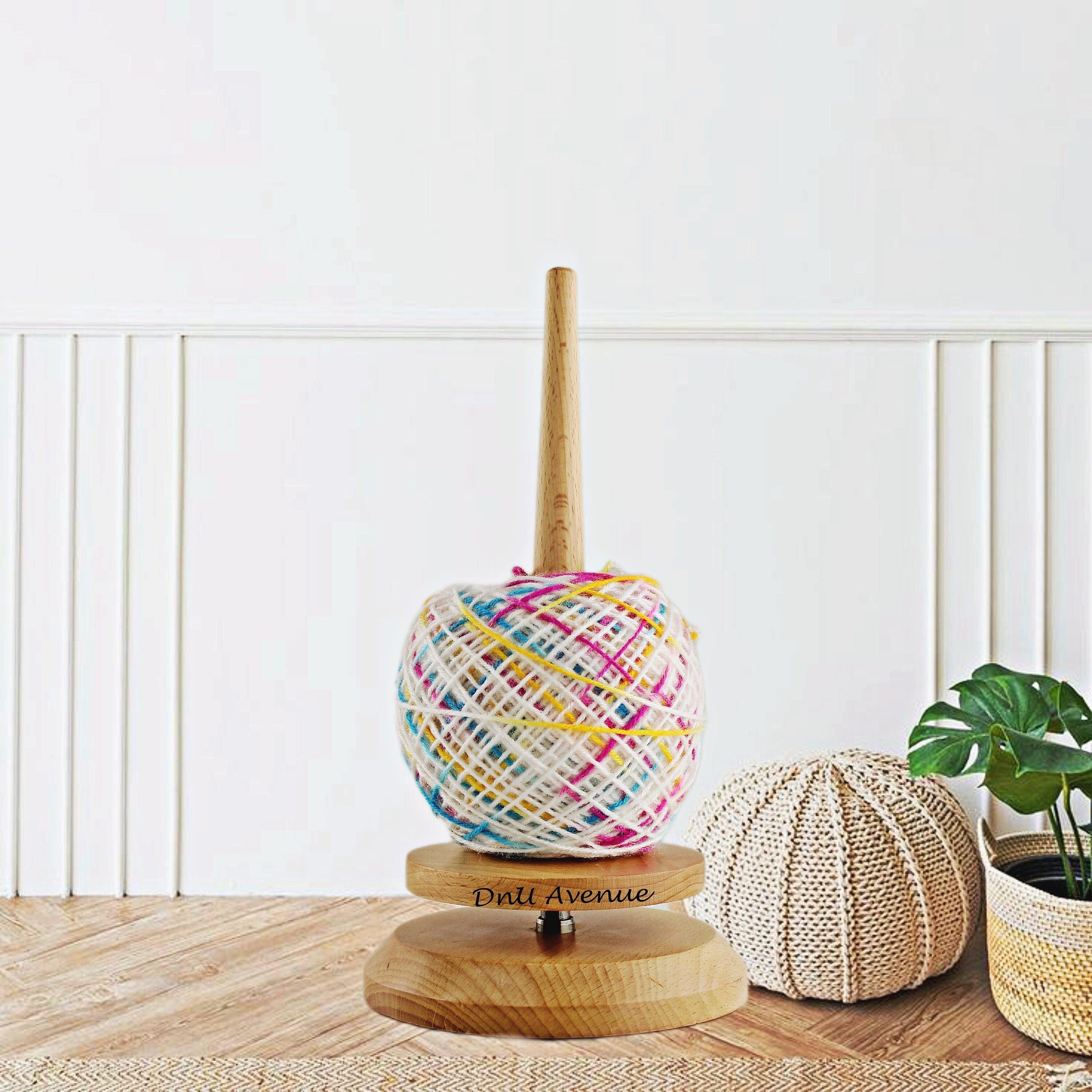 Yarn Ball Wooden Holder Double Yarn Holder Personalized Wooden