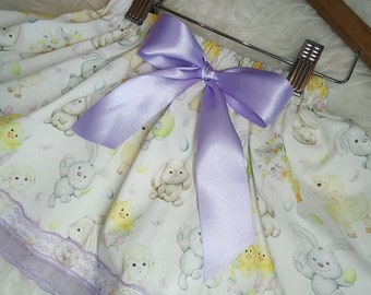 EASTER BUNNY Lilac Skirt, Handmade, Easter Hunt, Bunny, Easter Egg Hunt, Kids Clothing, Kids Skirts, Easter Outfits, Animals