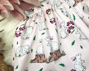 RABBIT SKIRT, Handmade, Girl Skirt, Bunny Rabbit, Pink Spring