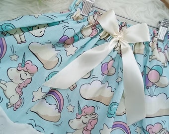 LICORNE Bleu sarcelle, Jupe faite main Bubble Clouds, Jupe faite main pour enfant, Anglaise