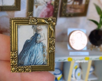 Dollhouse Miniature Victorian Portrait Paintings Set Of 4 In Gold Frames (1:12 Scale) - View #7
