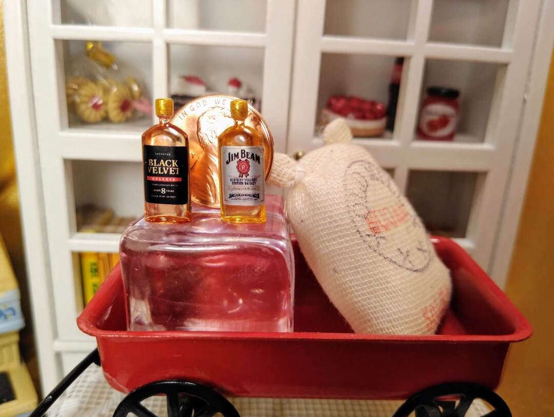Miniature Liquor Bottle Set of 2 Miniature Collectibles Etsy