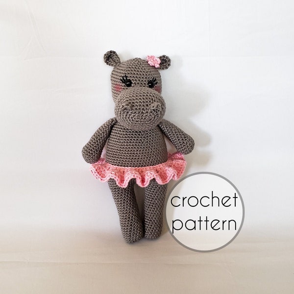 PATTERN: crochet hippo pattern, amigurumi pattern, hippopotamus pattern, amigurumi hippo