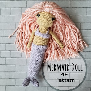 Mermaid Crochet Pattern, Amigurumi mermaid pattern, Mermaid doll pattern, pdf crochet pattern