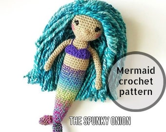 Crochet Pattern Mermaid Doll, Mermaid crochet patterns