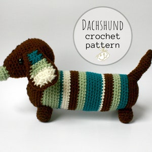 Crochet Pattern Dachshund PDF, Easy crochet dog pattern