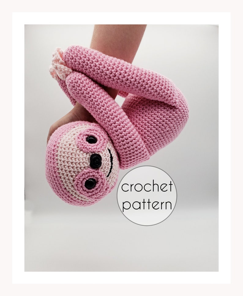 PATTERN: crochet sloth pattern, sloth amigurumi pattern, amigurumi animal pattern, sloth pattern image 1