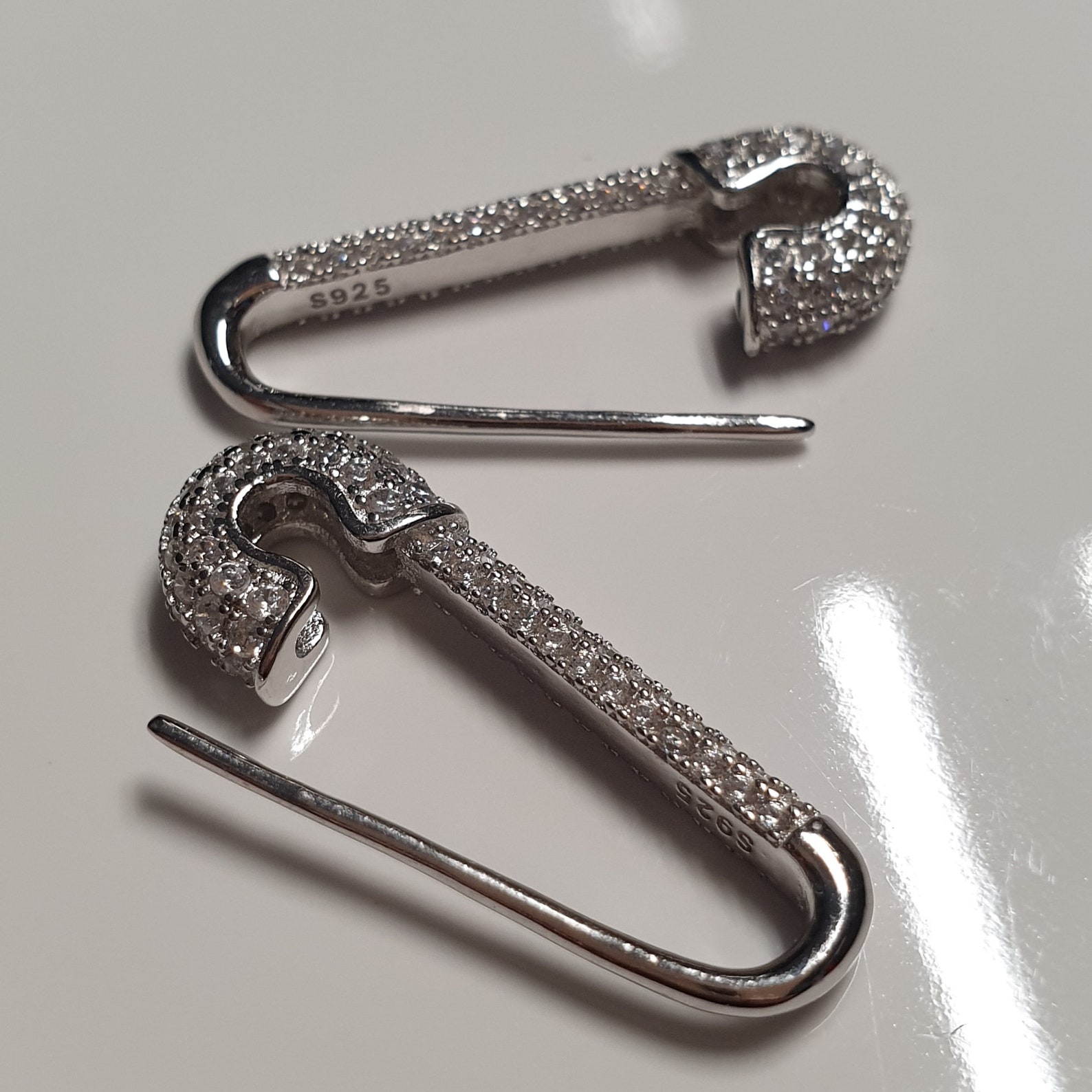 1 SAFETY PIN EARRING in sterling silver 925 mod. Johnny Depp Etsy