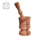 Handmade Mortar and Pestle Hand Milled Turkish Pine Wooden Mortar and Pestle Wood Kitchen Utensils Gift Idea Gift for Mum