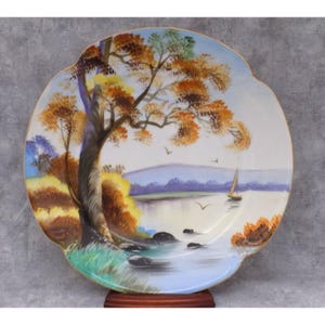 Ardalt Lenwile China Lake Scene  Handpainted Plate