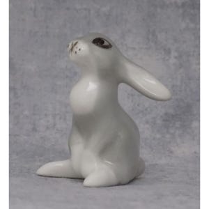 Lomonosov Lop Eared Gray and White Bunny Vintage