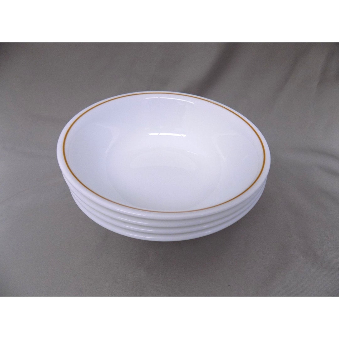 Corelle Indian Summer Cereal Bowls Set of 4 Brown/gold Rim Etsy