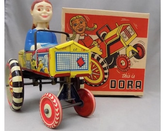 Dan or Dora Dipsy Car Marx Tin Litho Original Box Vintage
