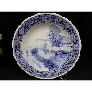 Boch Delfts Royal Sphinx Belgium G. Roggenbeek 12&quot; Plate Charger Holland 1950&#39;s