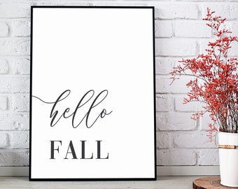 Hello Fall Printable | Modern Fall Printable | Hello Fall Digital | Hello Fall Print | Printable Hello Fall | Hello Fall Download