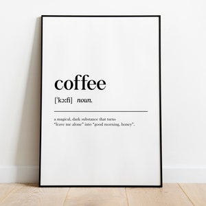 Funny Coffee Definition Quote Printable | Kitchen Wall Print | Coffee Print | Kitchen Print | Coffee Definition | Dining Room Print