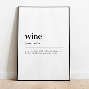Wine Definition Wall Print | Kitchen Wall Print | Wine Print | Kitchen Print | Wine Definition | Dining Room Print | Alcohol Drink