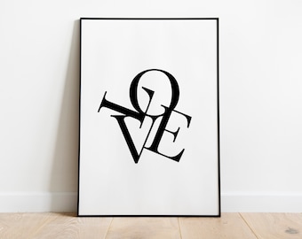 Love Wall Print | Love Poster | Home Decor | Home Print | Love Print | Minimalist Print | Love Typography Wall Art | Modern Wall Art