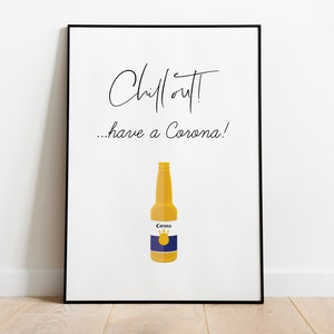 Corona Beer Print | Gift For Him | Corona Beer Wall Art | Kitchen Wall Art | Dining Room Printable | Home Bar Print | Wall Art Print