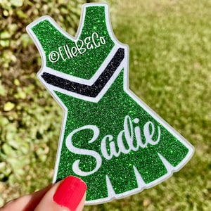 Glitter Cheer Uniform Decal | Personalized Waterproof Glitter Decal