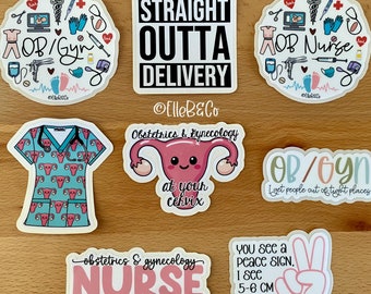 OB/GYN Stickers | Water Resistant Vinyl Stickers