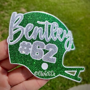 Personalized Glitter Football Helmet Decal
