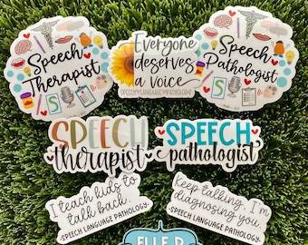 Speech Therapist Stickers: Water-Resistant Vinyl Decals