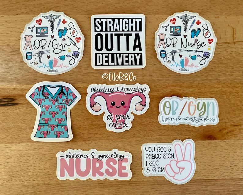 OB/GYN Stickers | Water Resistant Vinyl Stickers - Etsy