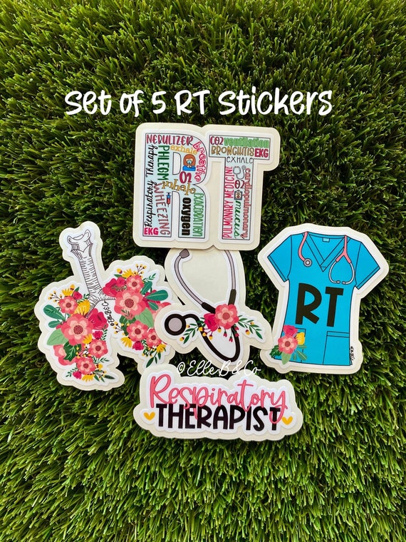 Set of 5 RT or RRT Stickers | Water Resistant Vinyl Stickers