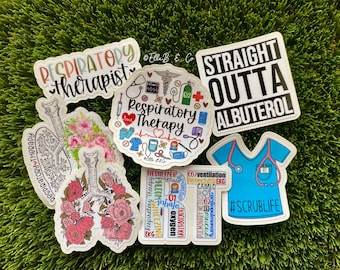 Respiratory Therapy Stickers | Water Resistant Vinyl Stickers