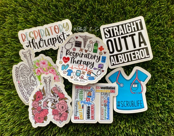 Respiratory Therapy Stickers | Water Resistant Vinyl Stickers