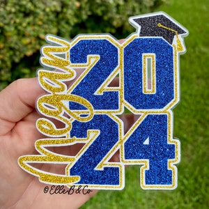 Personalized Glitter Decal for graduates| Class of 2024 | Waterproof Glitter Decal