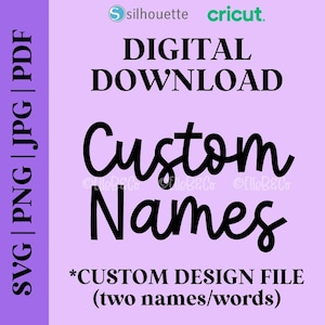 Custom Name SVG PNG | Custom Name Cut File | First Middle Name Design