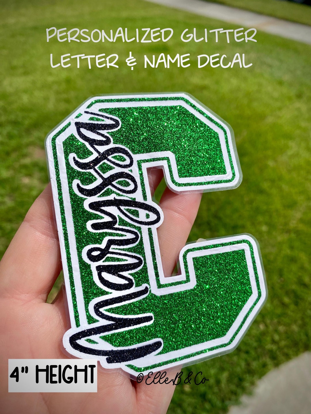 Glitter Letter & Name Decal Personalized Waterproof Glitter Etsy