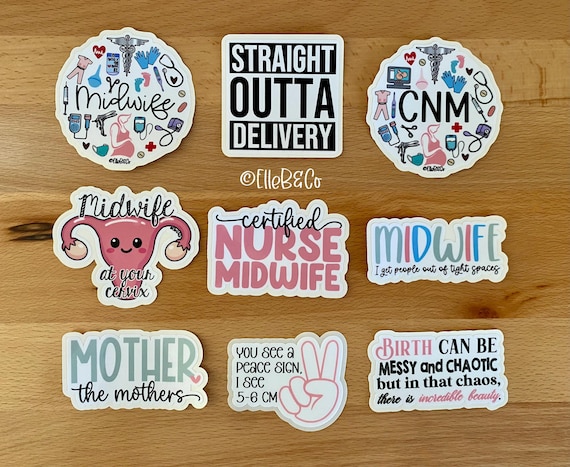 Midwife Nurse Stickers | Water Resistant Vinyl Stickers
