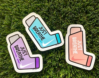 Just Breathe Inhaler Sticker | Water Resistant Vinyl Sticker