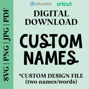 Custom Name SVG PNG | Custom Name Cut File | First Middle Name Design