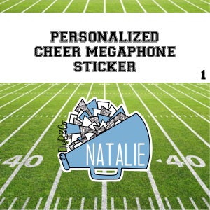 Personalized Megaphone1 Sticker | Water Resistant Vinyl Cheer Sticker