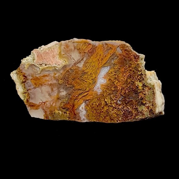Moss Agate Slab Red and Yellow with Fortification