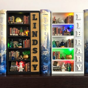Book nook, Book nook money box, book nook insert, book nook diorama, bookshelf insert, boyfriend gift, book lover gift, best friend gift