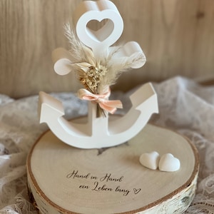 Anker, Hochzeit, Geschenk, Raysin, Trockenblumen, personalisiert, Holz, Raysin Bild 1