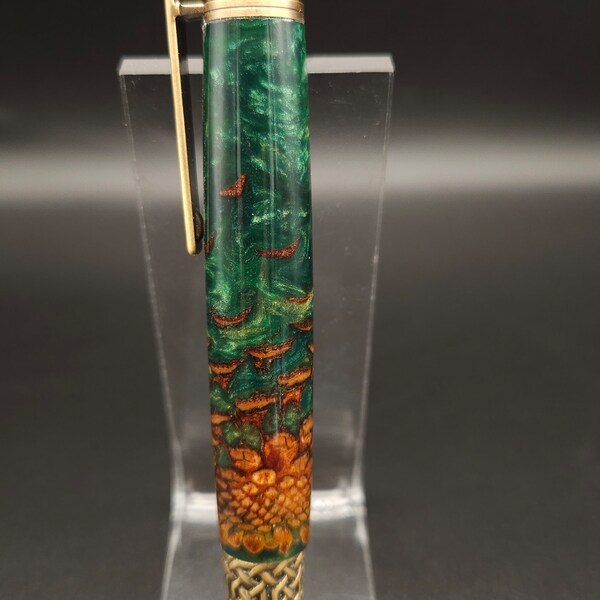 Handmade Pinecone Celtic Pen w/Unique Case