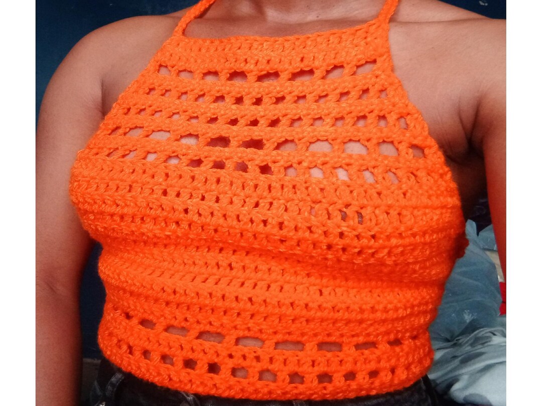 Crochet Halter Top Pattern Crochet High Neck Top Pattern Etsy