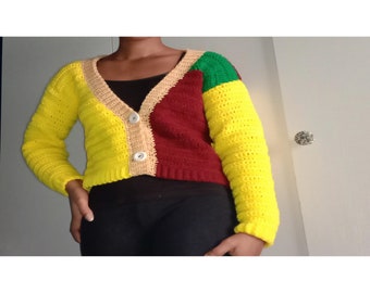 Crochet bomber jacket pattern, Cardigan sweater, Crochet button up sweater, Easy crochet cardigan